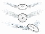 Pretty flying time (Time spending concept - clock with wings)