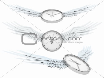 Pretty flying time (Time spending concept - clock with wings)