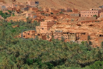 panorama of a village among Moroccan hills
