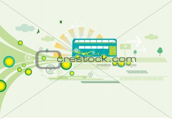 Illustrated bus background