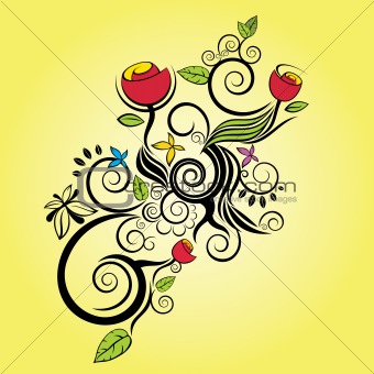 organic decorative flower vector background