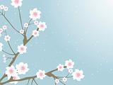 oriental branches with blossoms and buds 