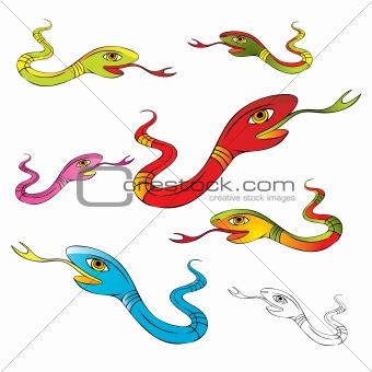 snake hand drawing vector