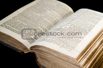 Old Bible on Black