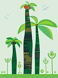 vector tropical palm trees