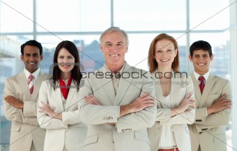 Portrait of a confident multi-ethnic business team