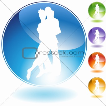 Dancing People Crystal Icon