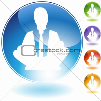 Meditation Concept Crystal Icon