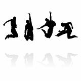 jumping men silhouettes