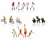 colored sport silhouettes