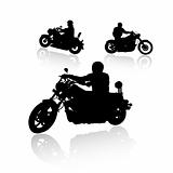 Biker silhouettes collection for your design