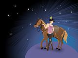 rays background with equestrian