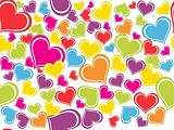 background with colorful hearts