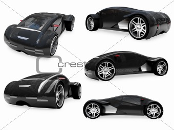 Collage of isolated supreme concept car