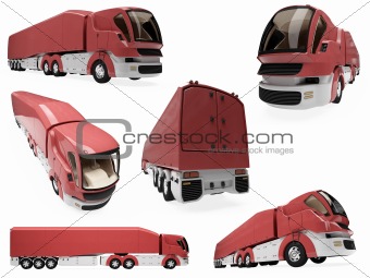 Collage of isolated concept truck