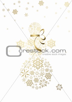 snowman made from golden snowflakes