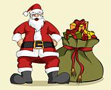 Christmas series: Santa Claus and gifts bag