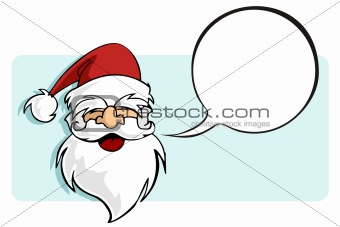 Christmas series: Santa Claus with a blank comic balloon. 