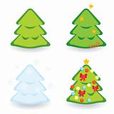 Fir-trees collection for different seasons