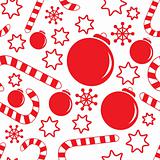 Seamless pattern with christmas decorations