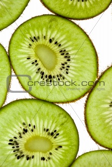 Sliced Kiwifruit isolated on white