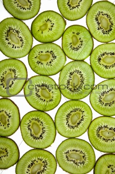 Sliced Kiwifruit isolated on white