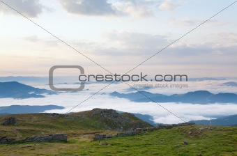 summer cloudy mountain landscape 
