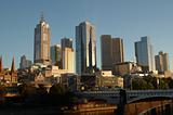 Melbourne City, Australia, at sunrise