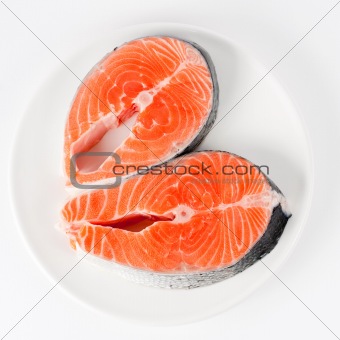 Raw filet of salmon