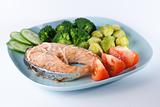 Cooked salmon with vegatables