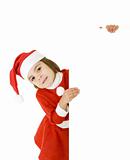 little girl with santa clothes
