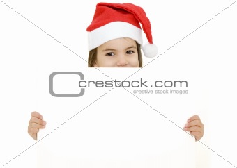 little girl with santa clothes