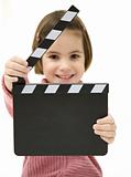 girl with a movie clapper