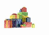 Heap of Presents (isolated pile of gift-boxes)
