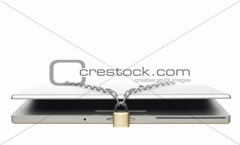 Chained and locked laptop