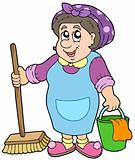 Cartoon cleaning lady