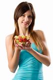fitness fruit girl