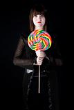 Emo girl with lollipop