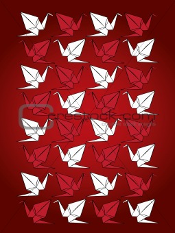 origami paper crane vector pattern