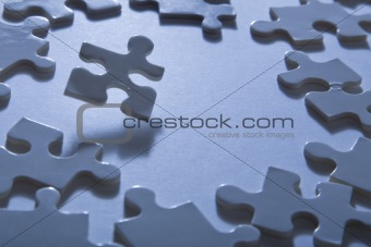 Jigsaw Pieces with Dramatic Light