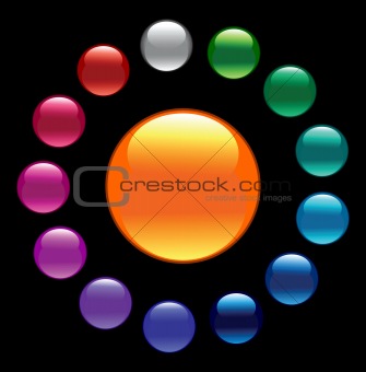 Glossy color buttons. Set.