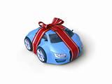 Car Gift (Gift stripe over little car with a bow)