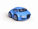 Baby Coupe Front View  (Little Blue Tiny Isolated Concept Car)