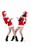 Two sexual girls in Christmas clothes