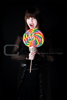 Vampire girl with lollipop