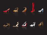 shoe and boot illustration and icons