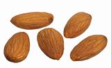 Almonds, isolated