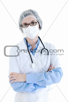 isolated adult woman nurse