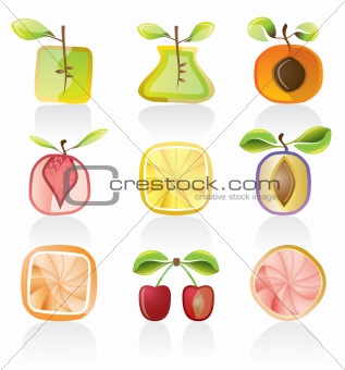 Abstract fruit icons