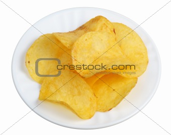 Chips in a white plate